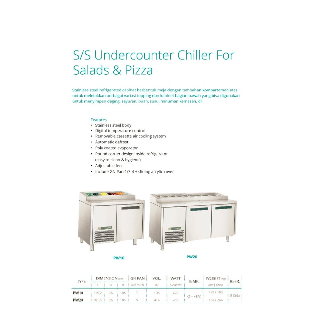 UNDER COUNTER CHILLER FOR SALADS & PIZZA SC-04-3D / SC043D / SC 04 3D