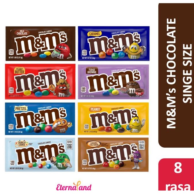 

NEW PRODUK M&M CHOCOLATE CANDIES SINGLE SIZE - COKELAT M&M ANEKA VARIAN RASA !!!!!