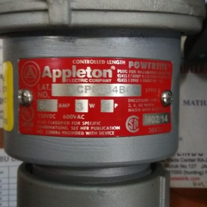[ R.A.B ] Appleton Plug And Receptacle Adr6034 Acp6034Bc Acp6034 60 Amp 3W 4P