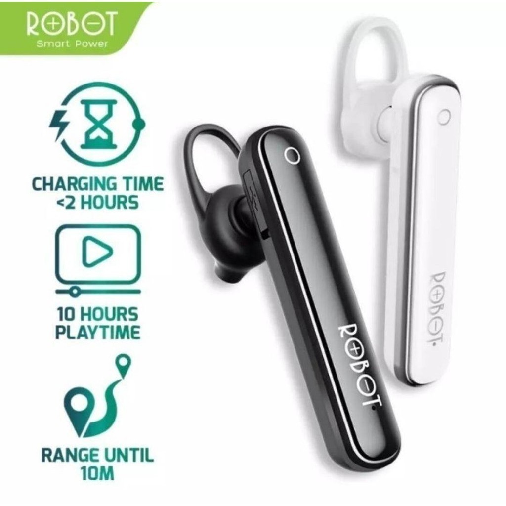 Robot Talk 10  / Talk 10 Bluetooth Headset Wireless HD Full Bass Calling Earphone 5.0 Original