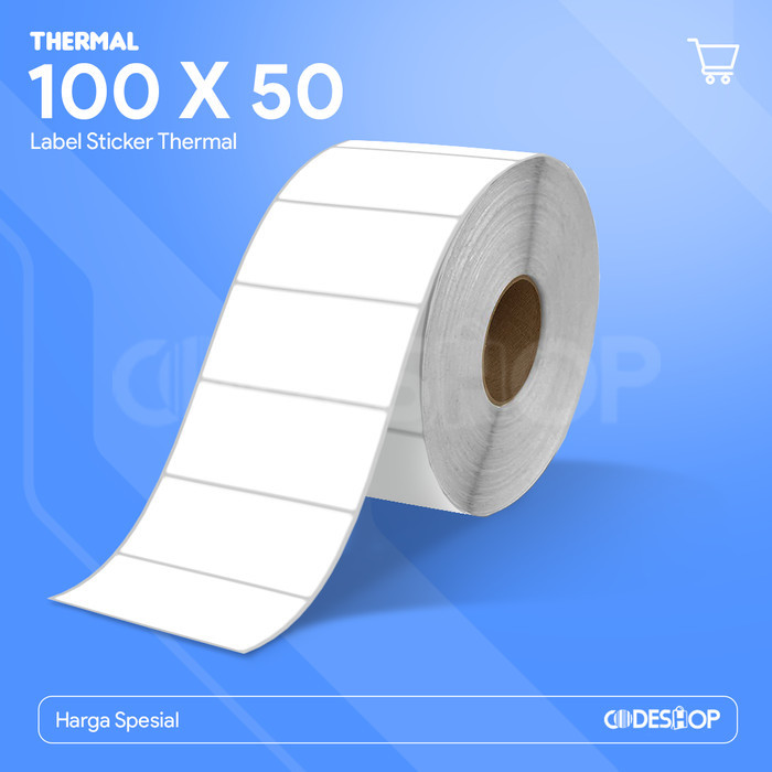 

Terlaris KERTAS LABEL STICKER BARCODE THERMAL 100X50 10X5 100 X 50 ISI 1000PCS SALE