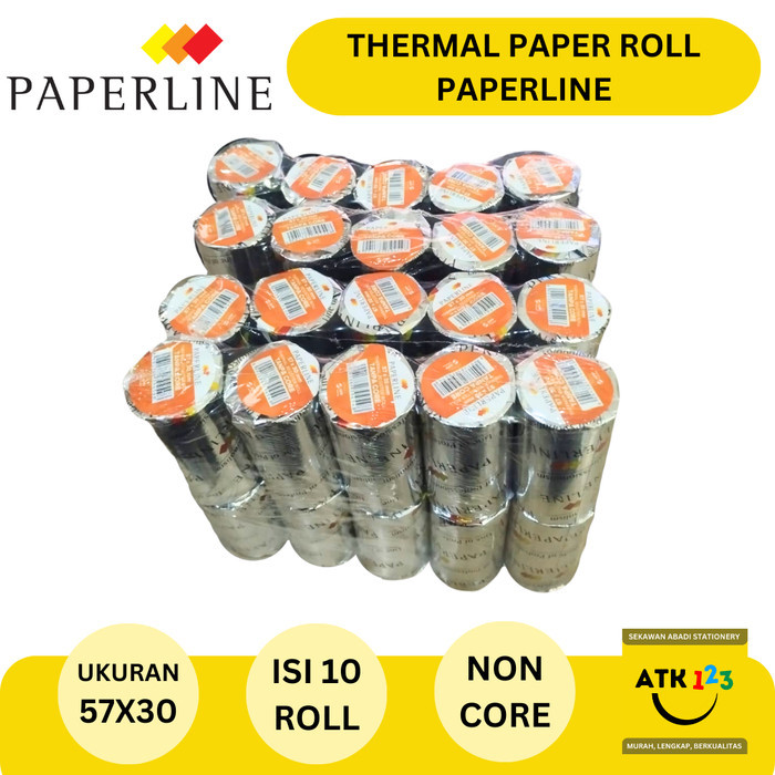 

Terlaris Thermal Roll Kertas Struk Kasir Paperline 57x30 Tanpa Core ( 1 SLOP ) SALE