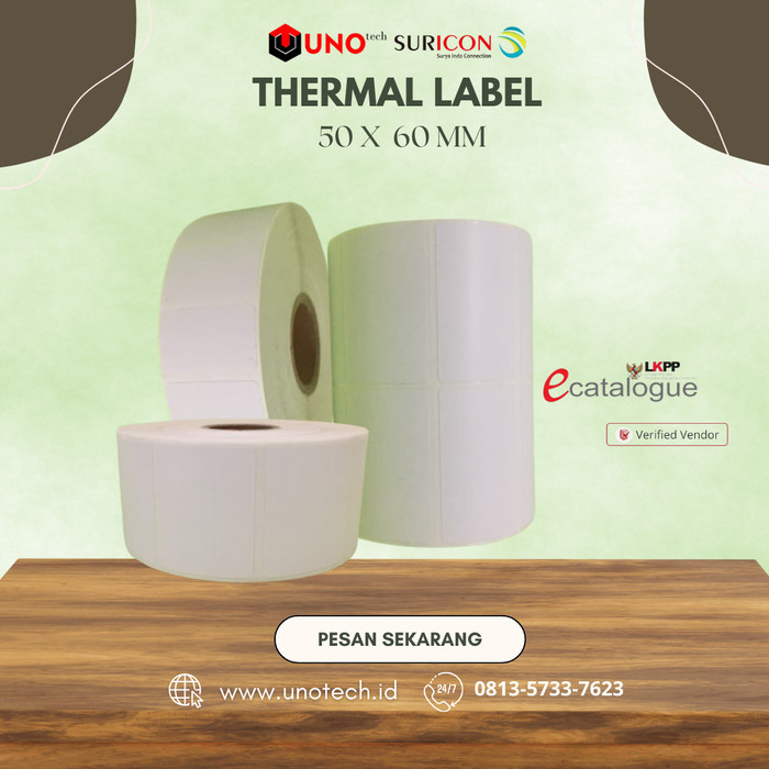 

Terlaris Thermal Label 50x60 Putih 1 Line( 1000 ) SALE