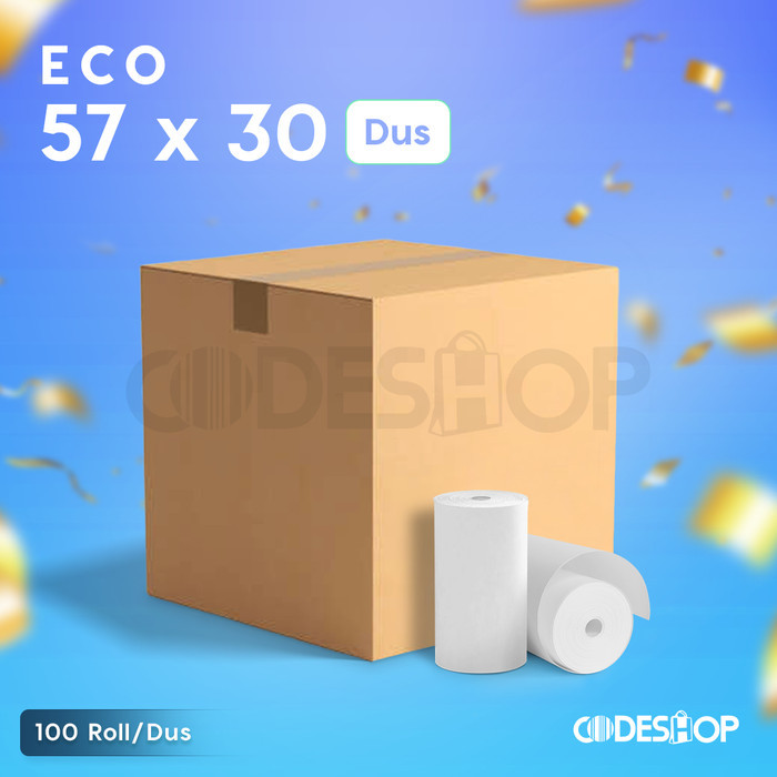 

Terlaris (1 DUS) Kertas Kasir Roll Thermal 57x30 57 x 30 Codeshop SALE