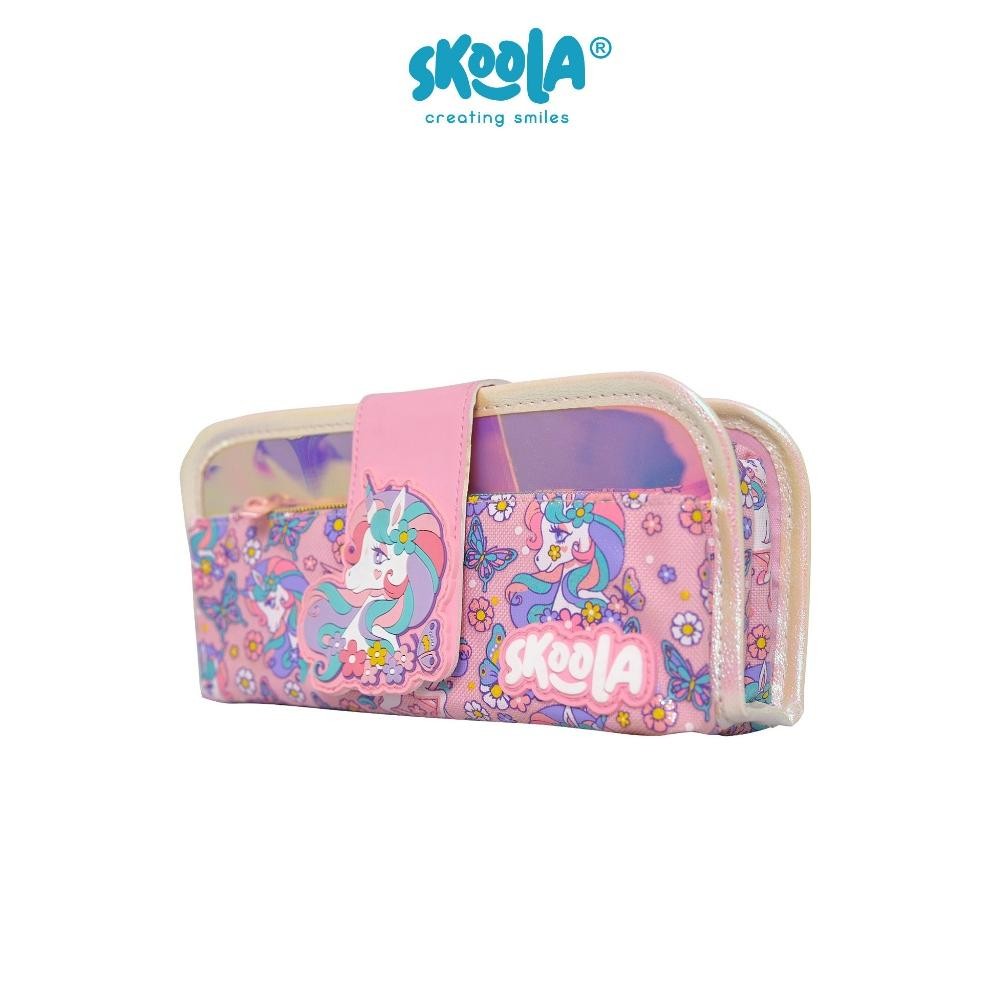 

SALE Skoola Tempat Pensil Lipat 3 Pencil Case Threefold Anak Perempuan Lucu Unicorn Cat - Pensy Iv-138
