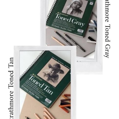 

Strathmore Toned Tan Toned Gray 400 Series Sketch Pad 50 Sheets 9"12" 5.5" 8.5