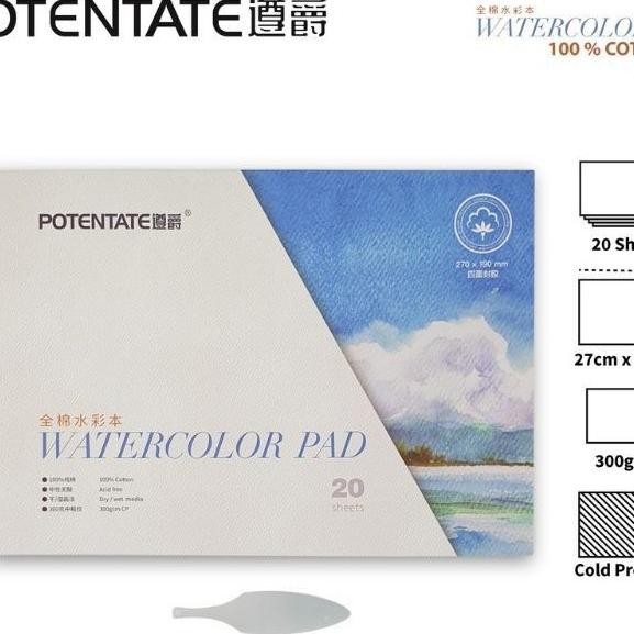 

Potentate Watercolor Pad 300Gsm Cotton 19X27Cm