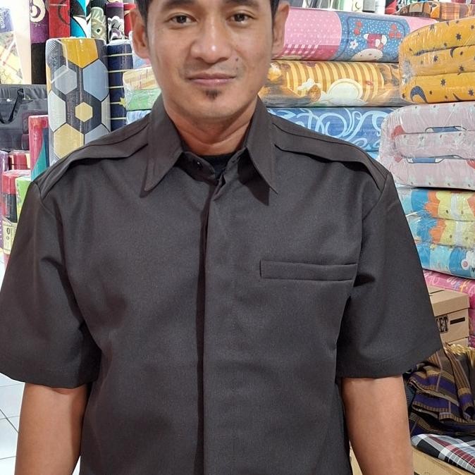 Baju seragam security satpam paspamres safari coklat terbaru bahan Neo premium ,