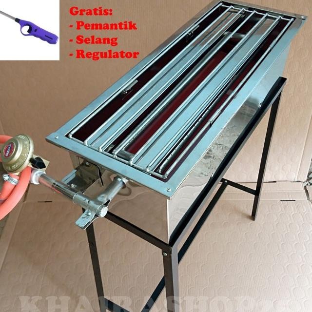 Alat Pemanggang Panggangan Bbq Grill Sate Portable Gas Stainless