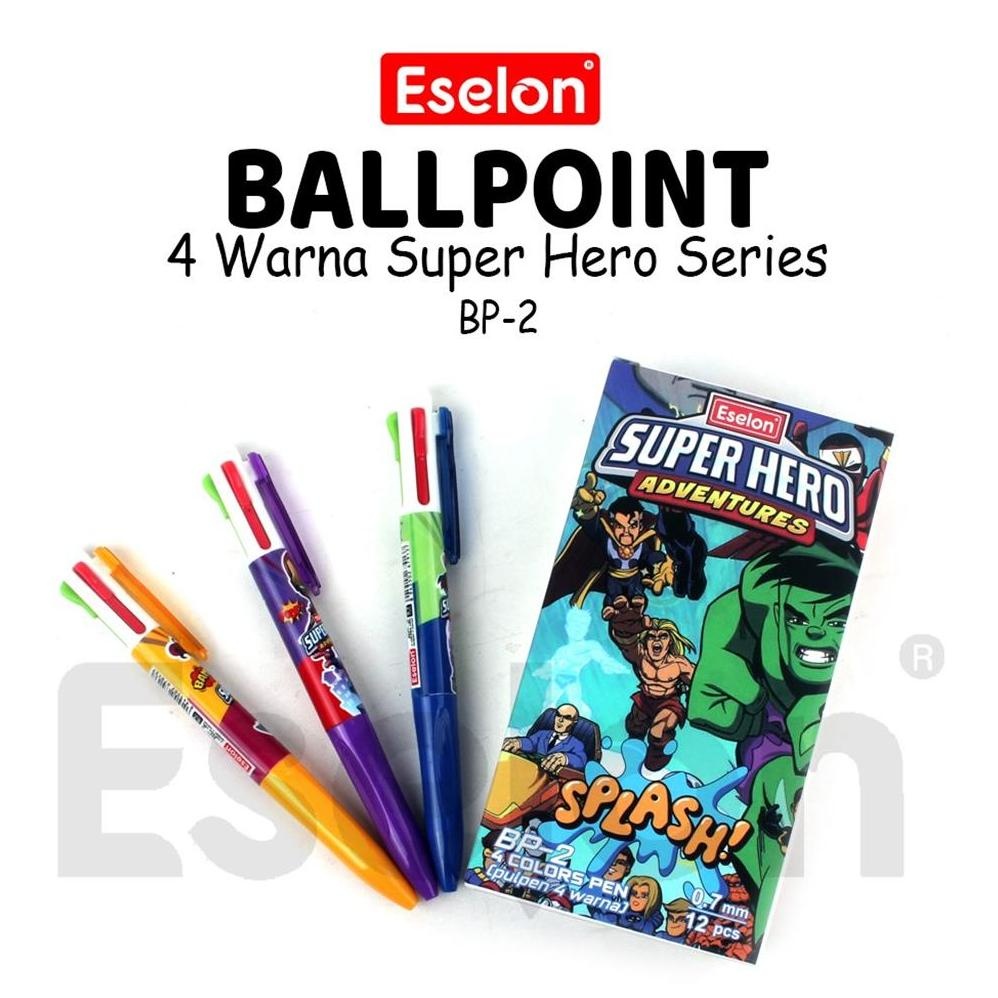 

1buah Pulpen Cetek 4 Warna SUPER HERO BP-2 / Pulpen Cetek 4 WARNA