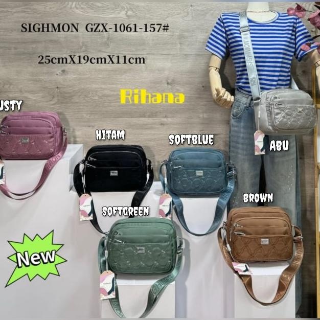 Tas Selempang Wanita Sighmon Kanvas Bordir 6Sleting Sgh106