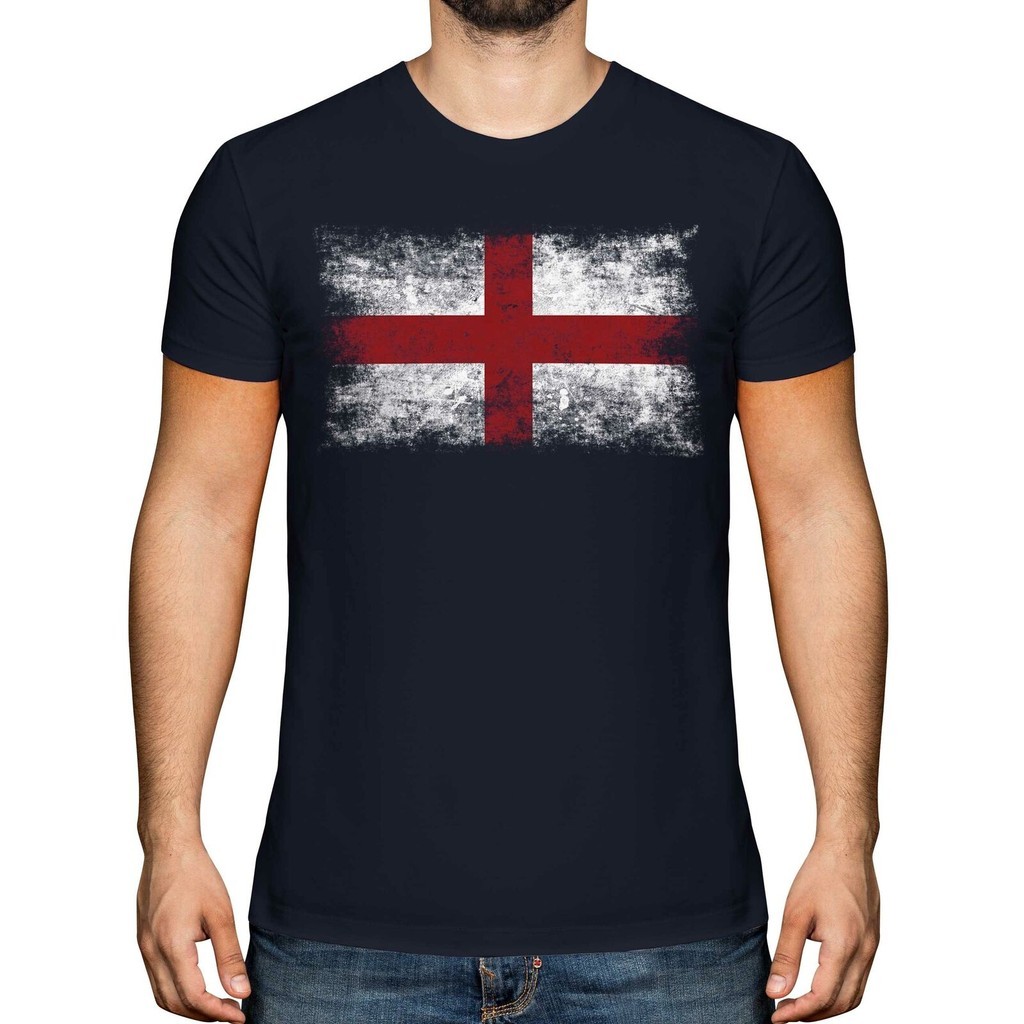 Kaos Pria Bendera Tertekan St George Inggris Sepak Bola Inggris