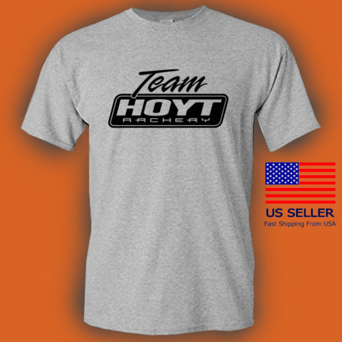 Logo Busur Panahan Tim Hoyt Kaus Abu-abu Pria