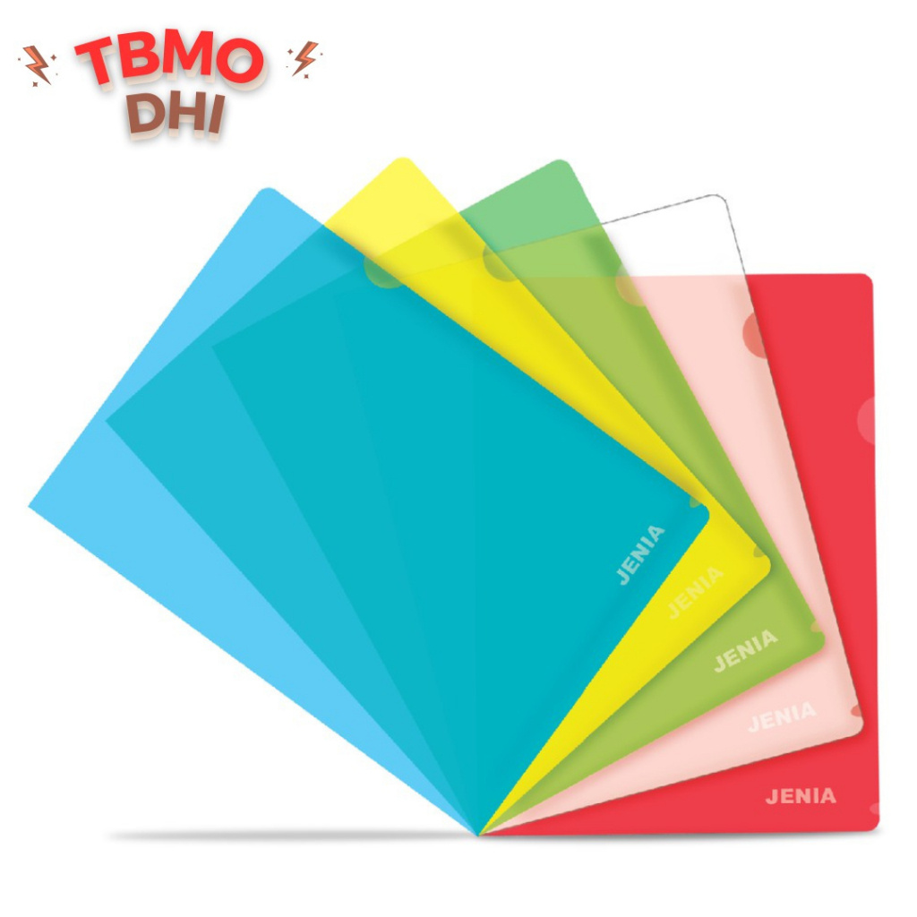 

TBMO 1Pcs Map Plastik Map L JENIA Polos Warna Ukuran Folio Satuan / Map L /clear sleeves folio/f4