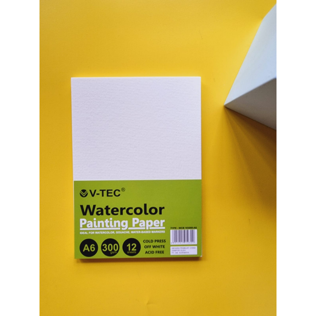 

V-Tec Watercolor Painting Paper / Kertas Lukis Vtec Cat Air A3 A4 A5 A6 300 Gsm Gambar Water Colour