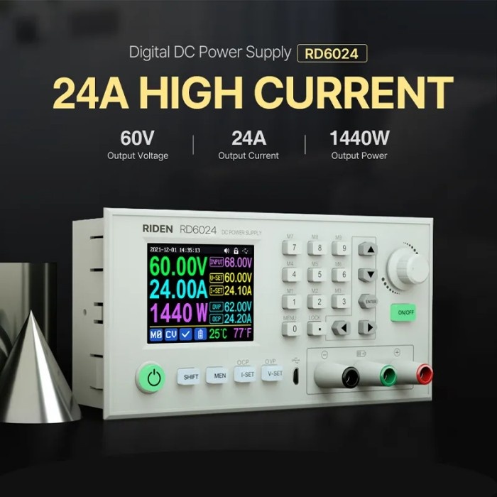 POWER SUPPLY DC PENGISIAN DAYA BATERAI DIGITAL 24A 60V RIDEN RD6024