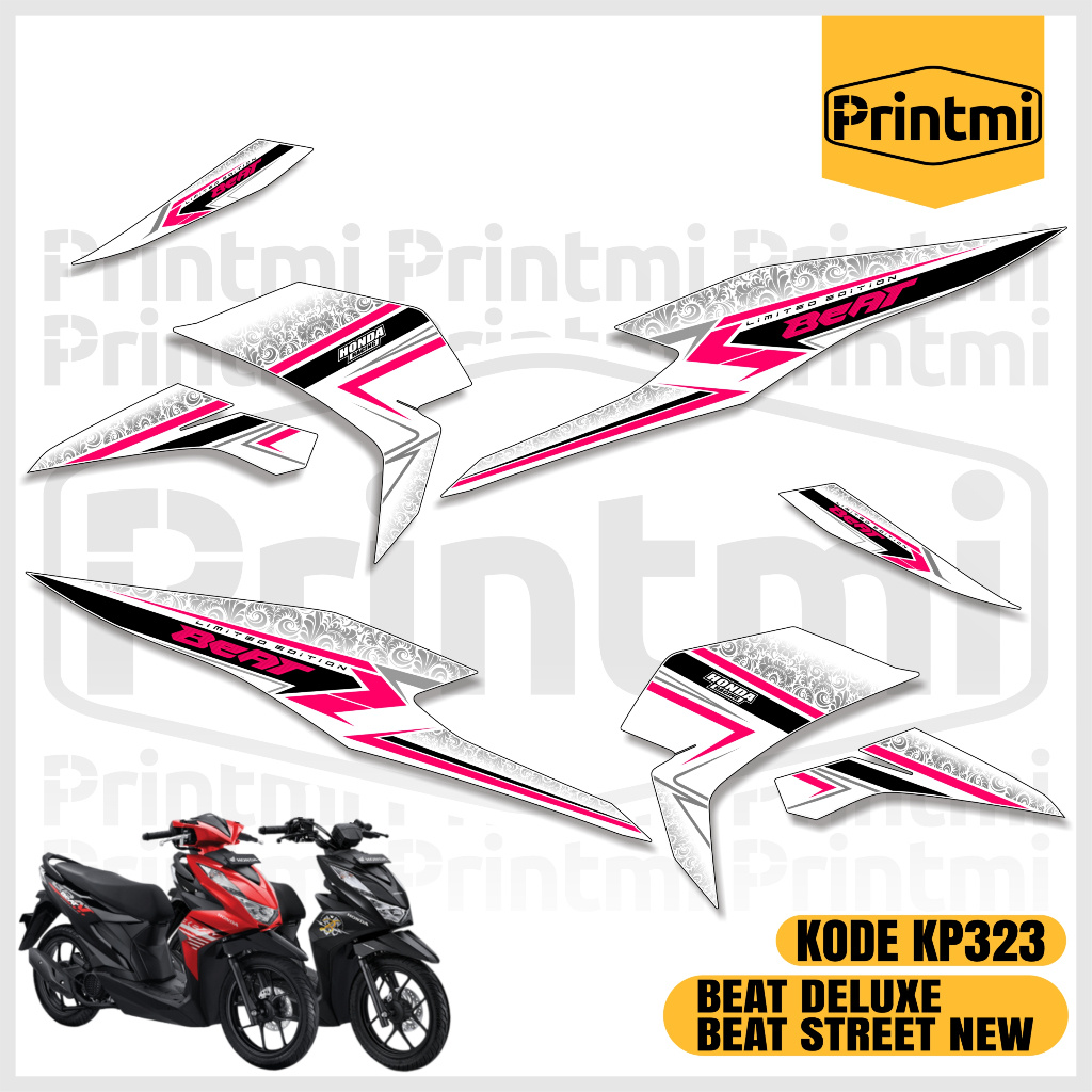 Striping Stiker Motor Beat Deluxe 2021 2022 2023 2024 Street New CBS ISS Variasi List Skotlet Printm