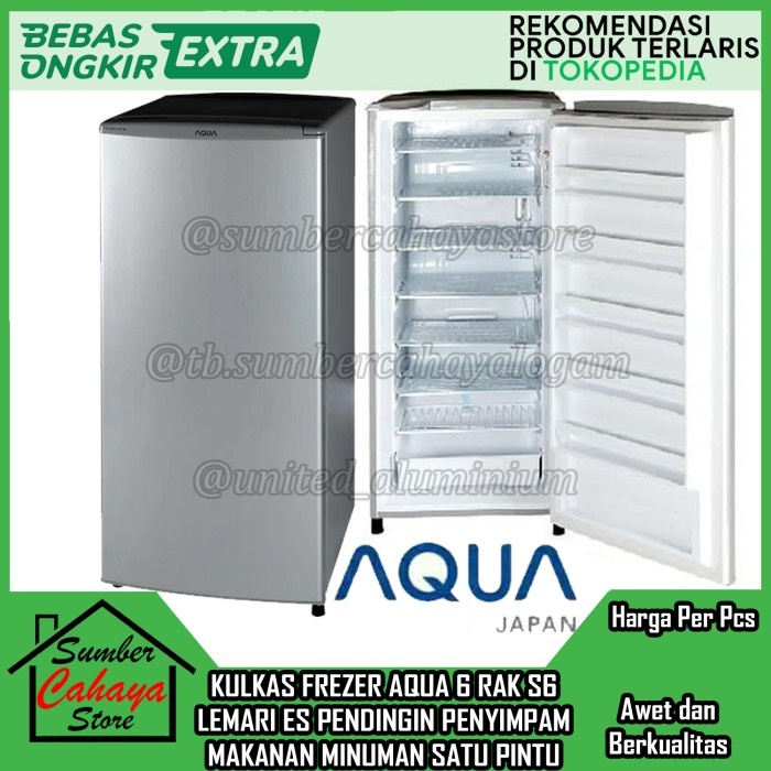 FREEZER AQUA JAPAN AQF S6 6 RAK LEMARI PEMBEKU ES BATU KULKAS FREZER