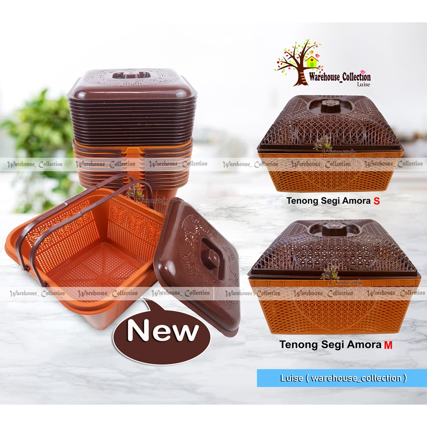TI750 WAKUL SEGI /TENONG SEGI AMORA/WAKUL TUTUP ANYAM COKLAT SERBAGUNA PLASTIK /KOTAK SERBAGUNA /