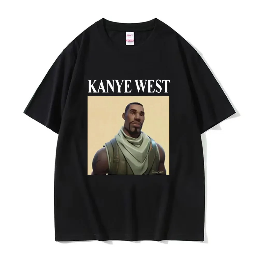 Kaus Meme Kanye West Lucu Kaus Gaya Rap Hip Hop Vintage Pria Kaus Lengan Pendek Pria Wanita Streetwe