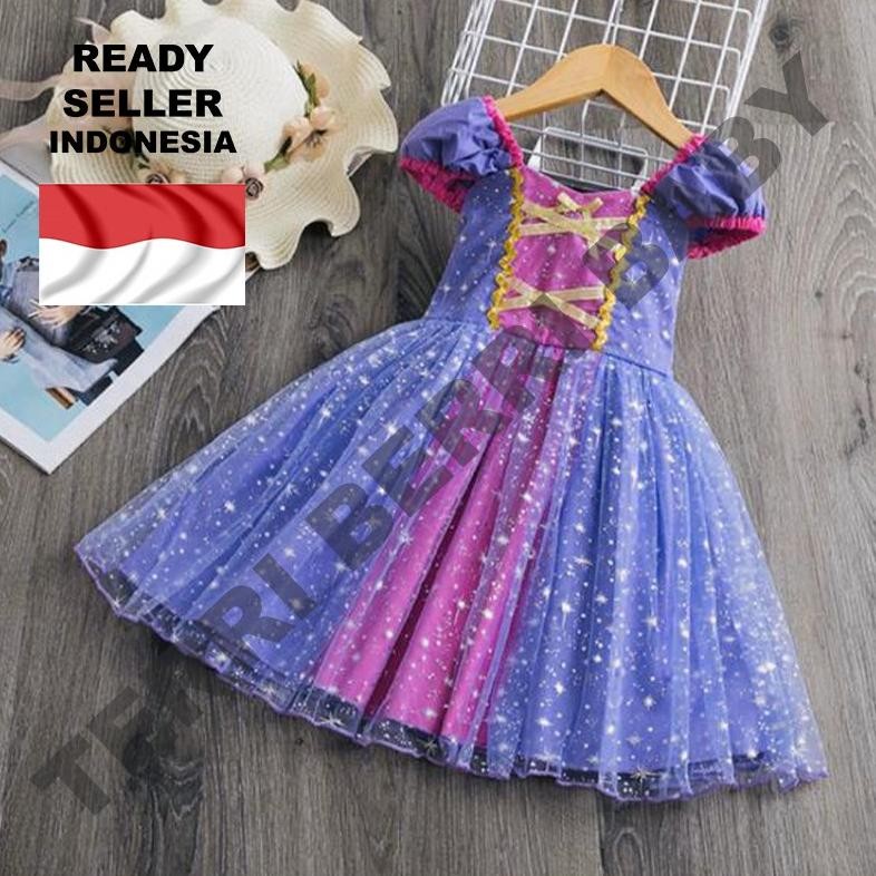 DFG Dress baju kostum princess gaun prinses rapunzel rapunsel anak dres princes rapunzel costume / c