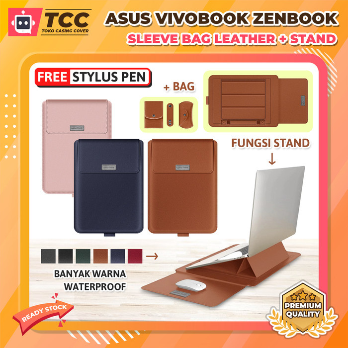 Asus 13 14 15 Vivobook Zenbook Sleeve Tas Sarung Laptop Case Stand