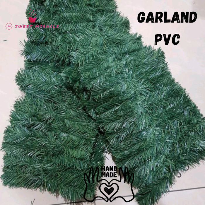 natal - Garland PVC Tebal Dekorasi Hiasan Natal Garland Natal 2 Meter