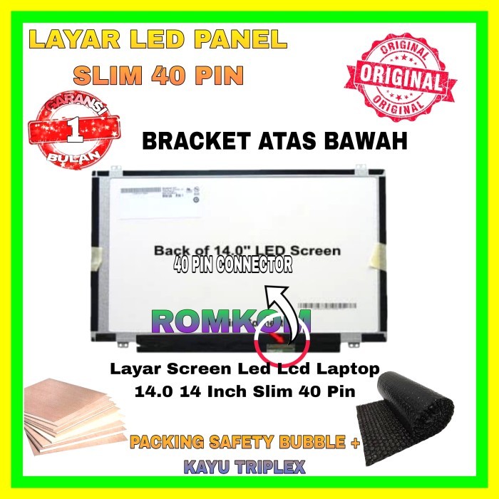 LAYAR LCD LED LAPTOP ASUS A46 A46C A46CA A46CB A46 40 PIN
