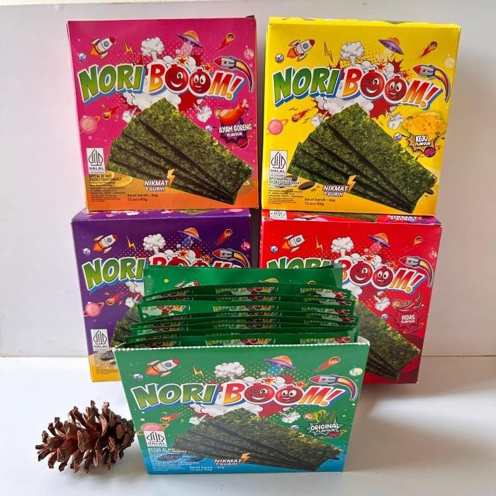 

(1 Dus) Noriboom Snack Rumput Laut 5 Varian Rasa