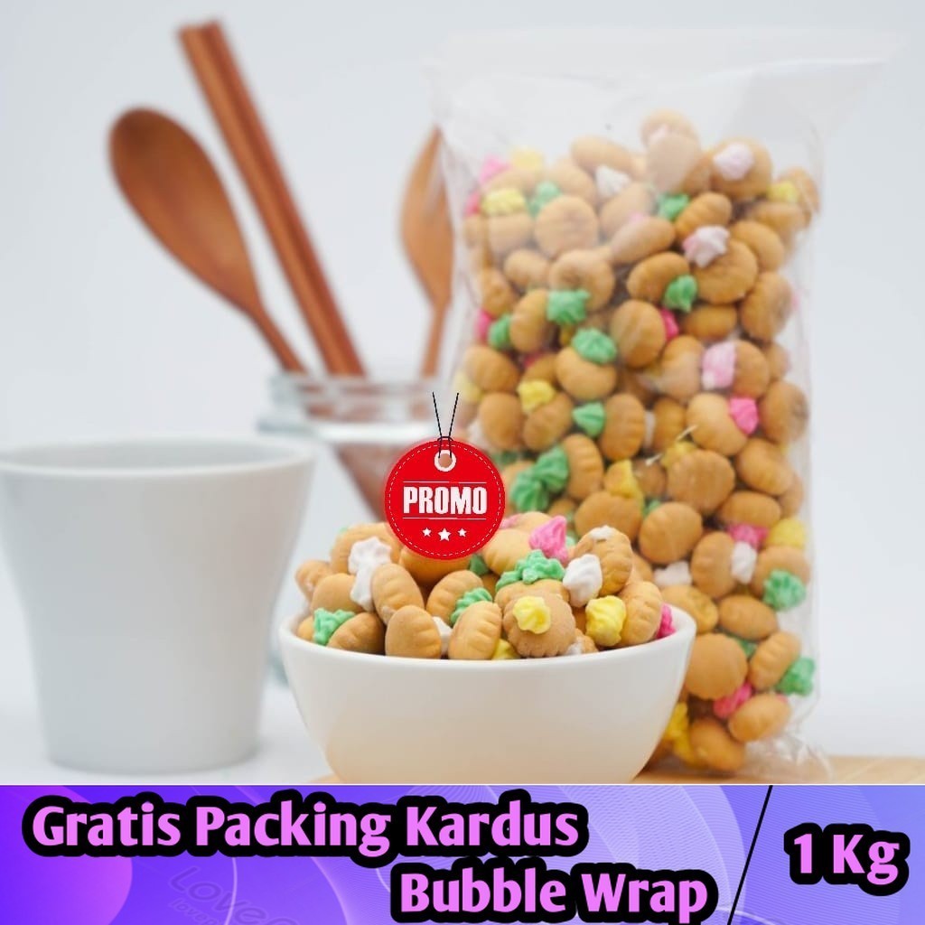 

[1Kg] Gemrose Kue Monas / Gembrose Ciput Kancing / Biskuit Toping Pelangi - Iqorni Snack