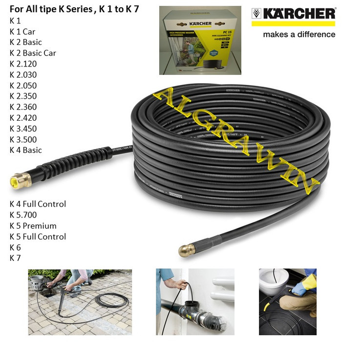 Karcher PC15 Pipe Cleaning Kit 15 M Basic for K1 K2 K3 K4 K5