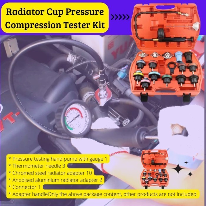 BEST SELLER- Radiator Cup Pressure Tester Set / Alat Tes Tekanan Radiator