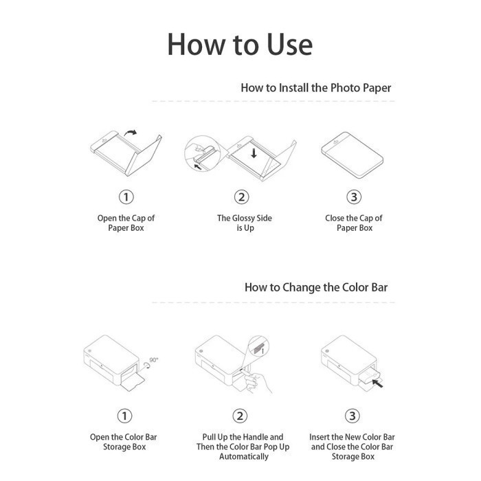 

JIA Color Photo r Set of 80 Sheets Glossy r and Ink Ribbon