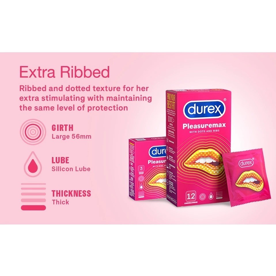 KONDOM DUREX GERIGI PLEASUREMAX CONDOM BERGERIGI ISI 3 PCS TERMURAH [TERLENGKAP]