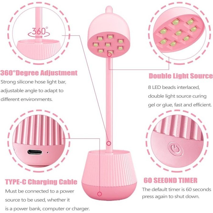 UV LAMP NAIL ART / UV LAMP NAIL GEL / PENGERING KUTEK GEL SUN MINI LAMPU LED NAIL PORTABLE MINI /