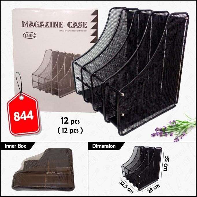 

Box File Besi / Magazine Tray / Tempat Dokumen-Majalah 4 Sekat