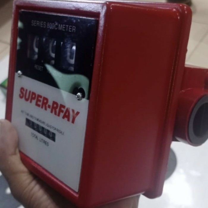 Bagus Super Rfay Flow Aluminium Diesel Meter Solar 3 Angka Pipa 1 Inch