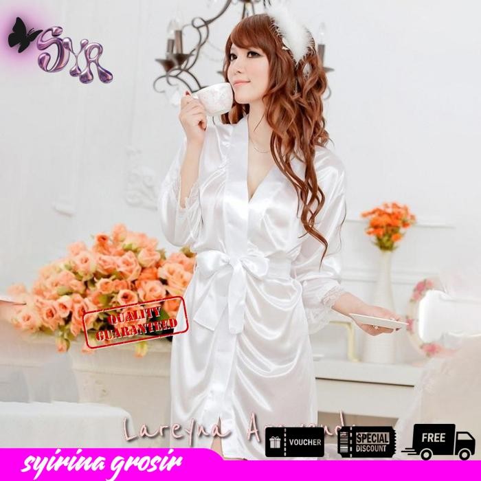 SET LINGERIE + G STRING MODEL KIMONO BAHAN SATIN TERBAIK