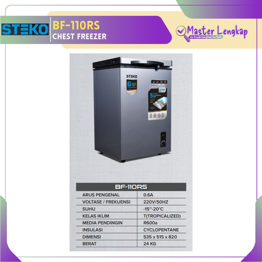 STEKO BF-110RS Chest Freezer 100 Liter Silver