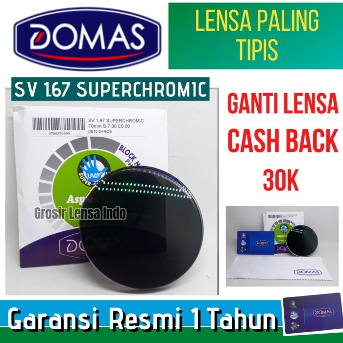 SV BLUECROMIC Indeks 1.67 Tipis Dan Aspheris by DOMAS