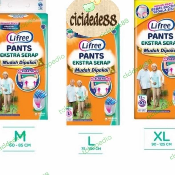 Lifree Popok Celana Dewasa /Lifefree Pants Extra Serap - M/L/Xl