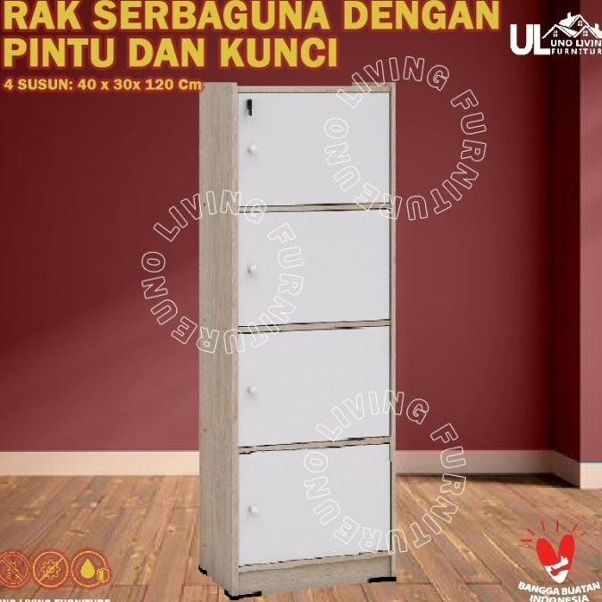 

BEBAS ONGKIR - JTR LEMARI RAK BUKU SERBAGUNA 3 4 5 SUSUN DENGAN PINTU DAN KUNCI RSG