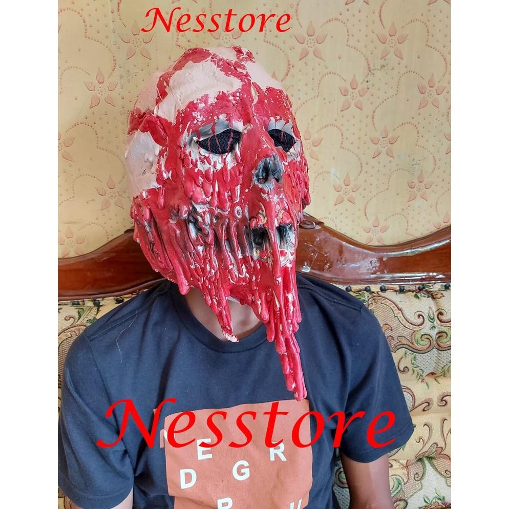 UYT Topeng seram hantu zombie tengkorak daging meleleh latex halloween TERLARIS