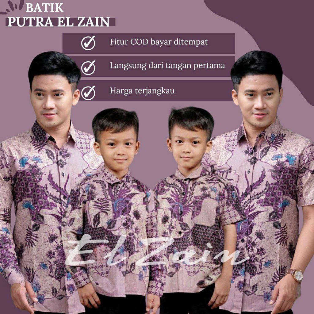 Batik PNS Batik Sekarjagat Ungu TERBARU Kemeja batik ayah dan anak cowok BATIK lilac Batik Ungu