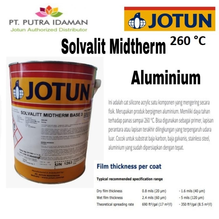 JOTUN CAT TAHAN PANAS / SOLVALITT MIDTHERM ALUMINIUM 5L / JOTUN