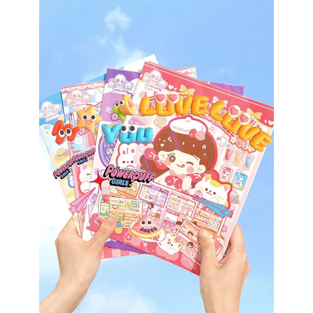 Sanrio Quiet book Cinnamoroll Kuromi Buku Diy Handmade Toys Paper Doll House hand  Pom Pom Purin Poc