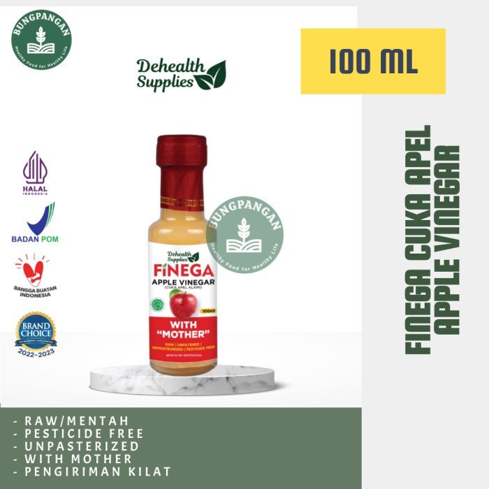 

Finega DeHealth Apple Vinegar/ Cuka Apel Alami - Botol Kaca 100 ml