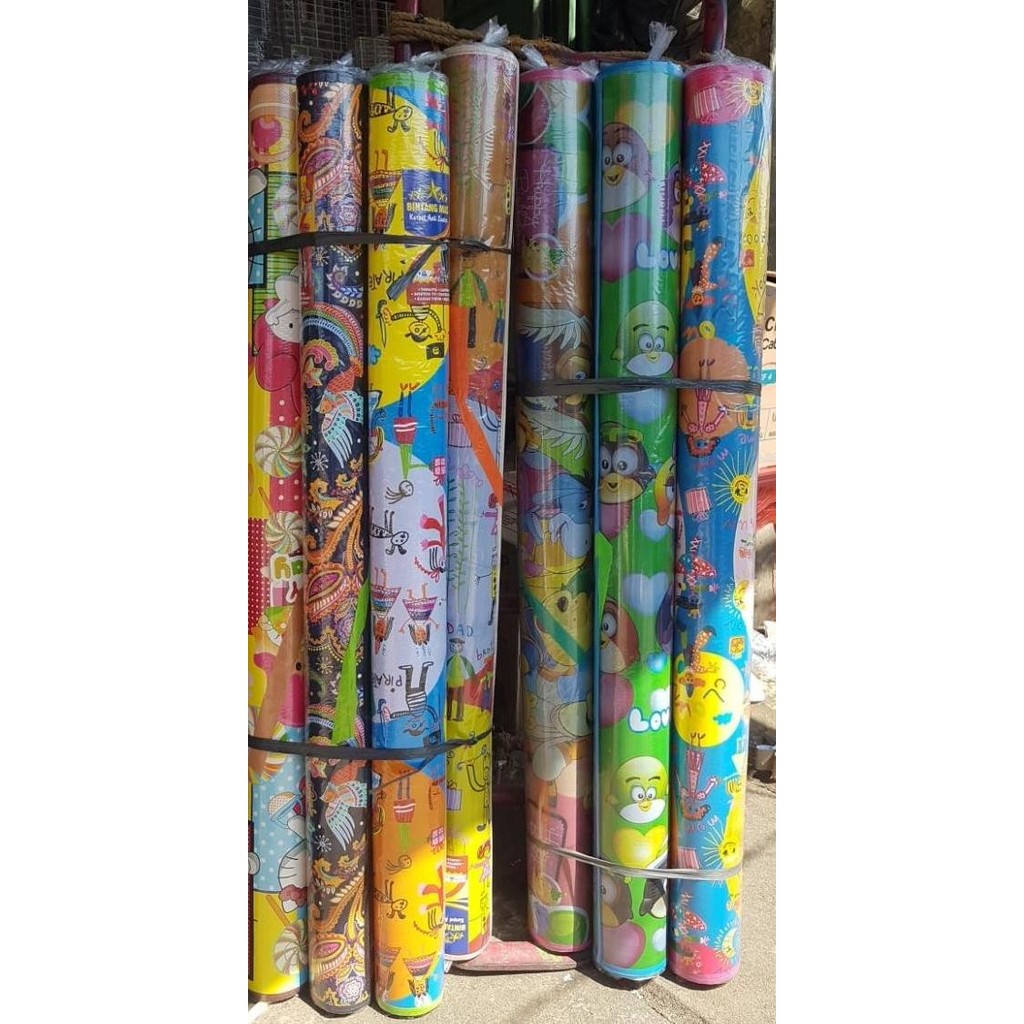 Tikar Gulung Plastik / Karpet Lantai Motif / Lipat 120 X 170 Cm