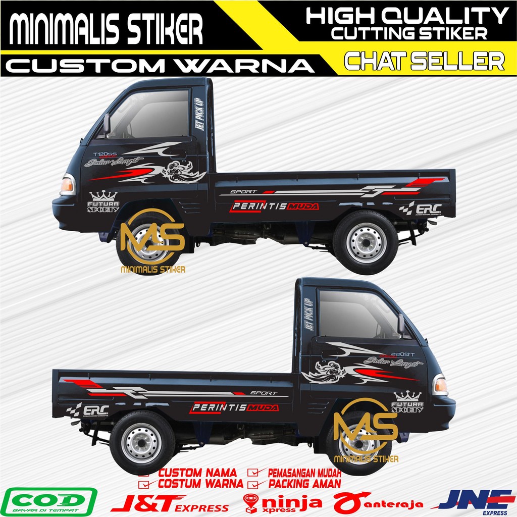 Sticker mobil pick up mitsubishi t120 ss sticker mobil pick up