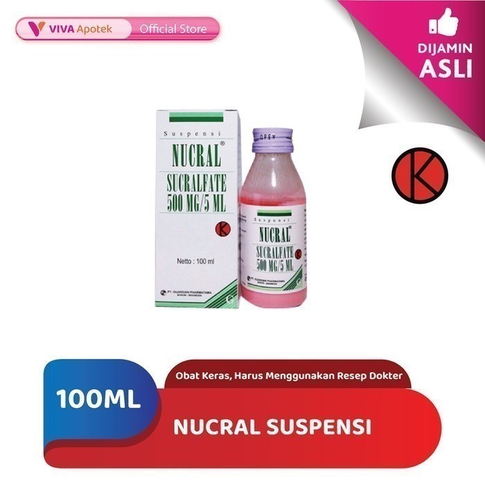 Nucral Suspensi / Sucralfate / Asam Lambung / Maag (100 ml)